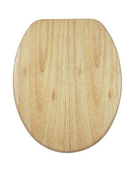 Product photograph of Aqualona Solid Oakwood Soft Close Toilet Seat from very.co.uk