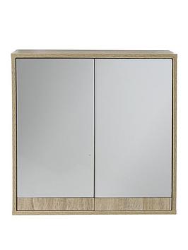 Product photograph of Lloyd Pascal Canyon Mirrored Bathroom Wall Cabinet from very.co.uk