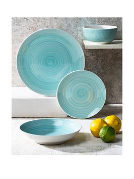 Product photograph of Waterside Aqua Splash Spin Wash 16-piece Dinner Set from very.co.uk