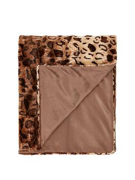 Product photograph of Cascade Home Leopard Luxury Textured Throw - Natural from very.co.uk