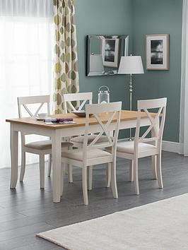 Product photograph of Julian Bowen Davenport 150cm Dining Table And 4 Chairs from very.co.uk