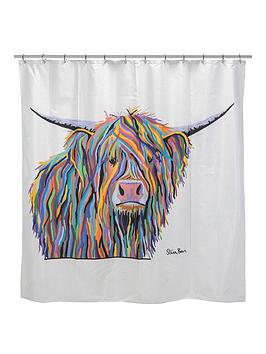 Product photograph of Croydex Steven Brown Angus Mcmoo Shower Curtain from very.co.uk