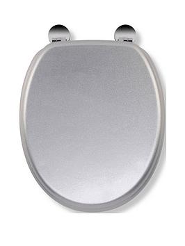 Product photograph of Croydex Silver Quartz Flexi-fix Toilet Seat from very.co.uk
