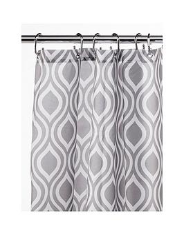 Product photograph of Croydex Grey Medallion Shower Curtain from very.co.uk