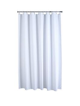 Product photograph of Aqualona White Waffle Shower Curtain from very.co.uk
