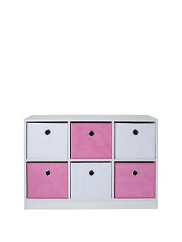 Product photograph of Lloyd Pascal 6 Cube Storage Unit Pink White from very.co.uk