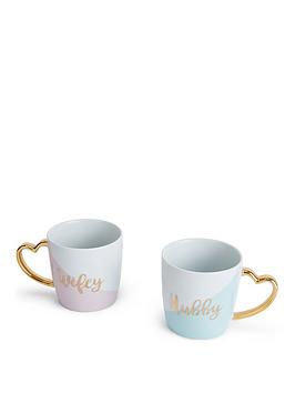 Product photograph of Waterside Wifey And Hubby Mugs - Set Of 2 from very.co.uk