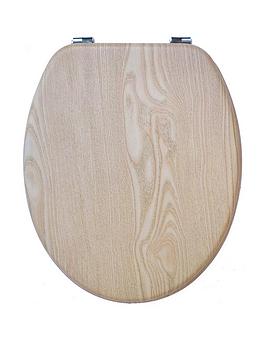 Product photograph of Aqualona Oak Effect Toilet Seat from very.co.uk
