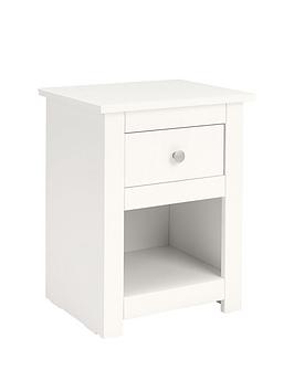 Product photograph of Julian Bowen Radley 1 Drawer Bedside Chest - White from very.co.uk