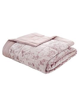 Product photograph of Catherine Lansfield Crushed Velvet Bedspread Throw - Pink from very.co.uk