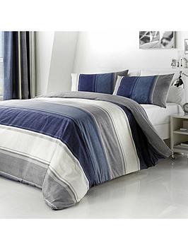Product photograph of Fusion Betley Duvet Cover Set In Blue from very.co.uk