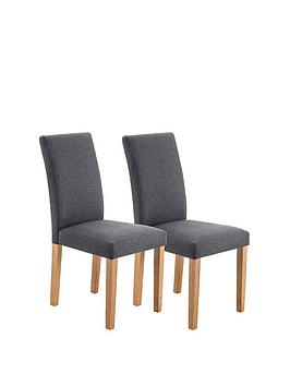 Product photograph of Julian Bowen Pair Of Hastings Fabric Dining Chairs from very.co.uk