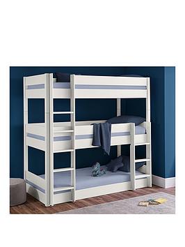 Product photograph of Julian Bowen Trio Triple Stacker Bunk - Surf White from very.co.uk