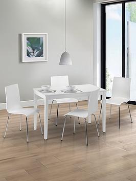 Product photograph of Julian Bowen Taku 114 Cm Dining Table - Satin White from very.co.uk