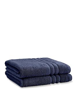 Product photograph of Catherine Lansfield Zero Twist Bath Sheets - Navy from very.co.uk