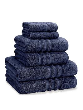 Product photograph of Catherine Lansfield Zero Twist 6-piece Towel Bale - Navy from very.co.uk