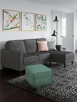 Product photograph of Cosmoliving By Cosmopolitan Strummer Velvet Reversible Corner Group Sofa from very.co.uk