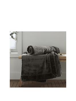 Product photograph of Catherine Lansfield Velvet Amp Faux Fur Throw from very.co.uk
