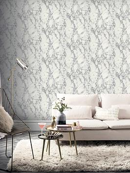 Product photograph of Arthouse Carrara Marble Silver Wallpaper from very.co.uk