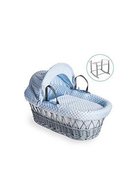 Product photograph of Clair De Lune Dimple Grey Wicker Basket With Grey Deluxe Stand - Blue from very.co.uk