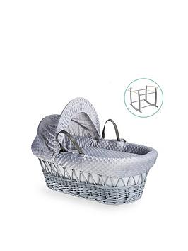 Product photograph of Clair De Lune Dimple Grey Wicker Basket With Grey Deluxe Stand - Grey from very.co.uk