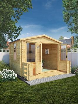 Product photograph of Mercia 3 3m X 3 4m Log Cabin With Veranda - 19mm from very.co.uk