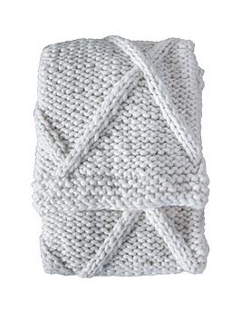 Product photograph of Gallery Cable Knit Diamond Throw - Cream from very.co.uk