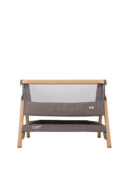 Product photograph of Tutti Bambini Cozee Bedside Crib - Oak And Charcoal from very.co.uk