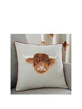 Product photograph of Fusion Highland Cow Filled Cushion from very.co.uk