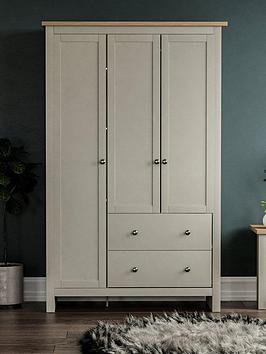 Product photograph of Vida Designs Arlington 3 Door 2 Drawer Wardrobe In Grey from very.co.uk