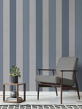 Product photograph of Fine D Cor Larson Stripe Navy Silver from very.co.uk