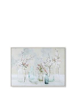 Product photograph of Art For The Home Apple Blossom Bottles Canvas Wall Art from very.co.uk