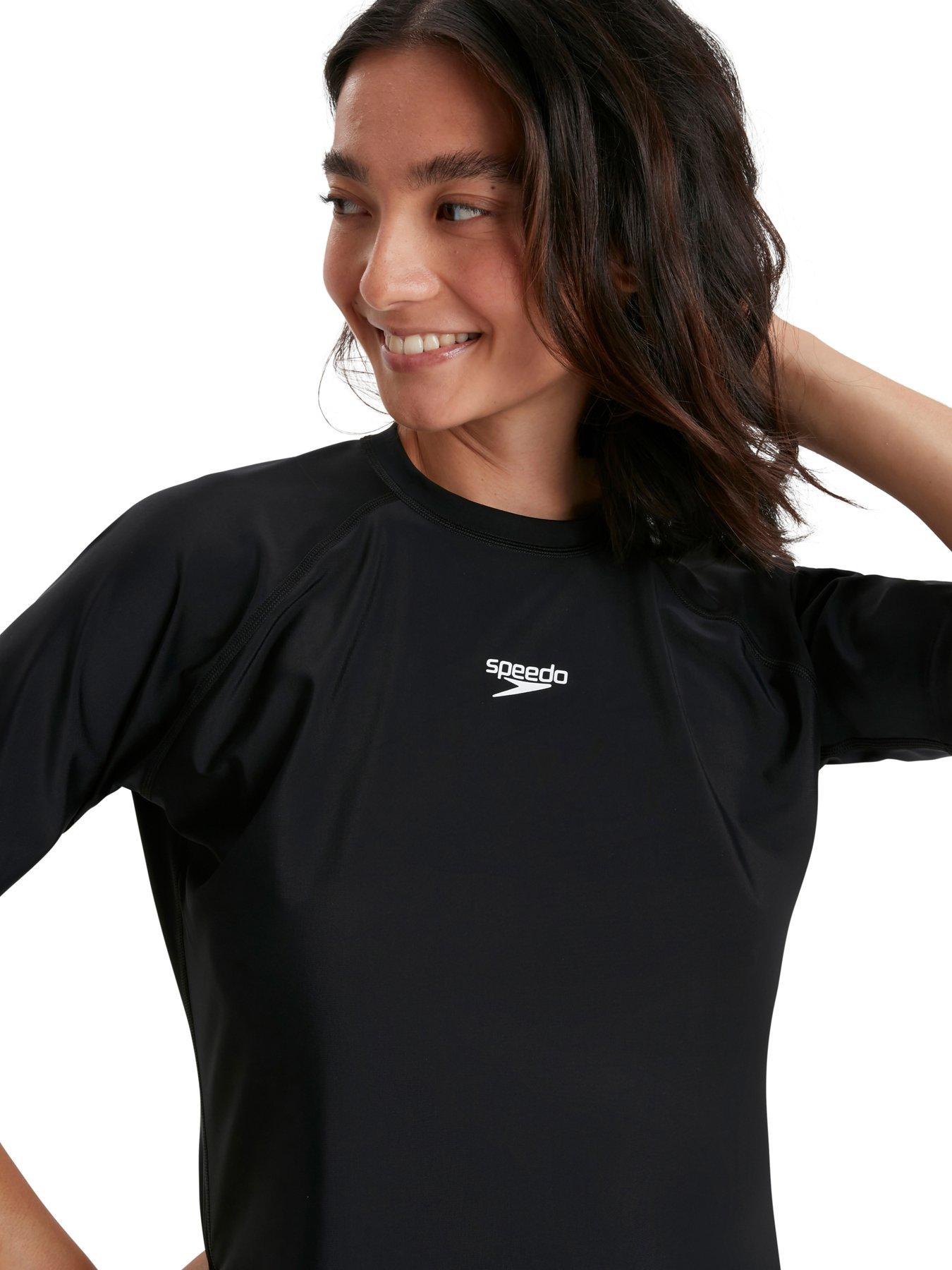 Speedo Short Sleeve Swim Tee - Black