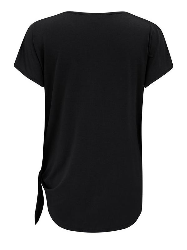 Pour Moi Energy Tie Side Short Sleeve Yoga Top - Black | Very.co.uk
