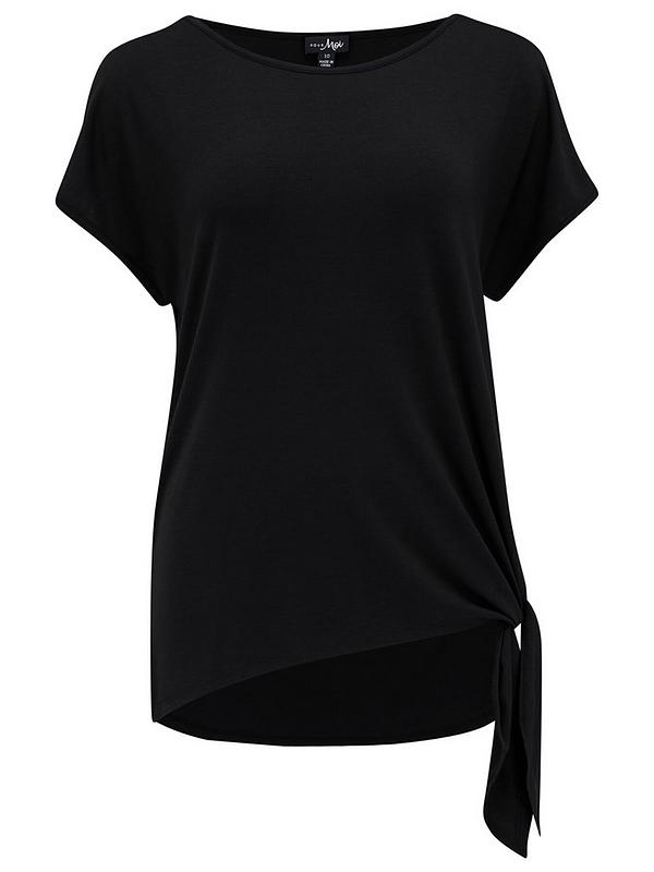 Pour Moi Energy Tie Side Short Sleeve Yoga Top - Black | Very.co.uk