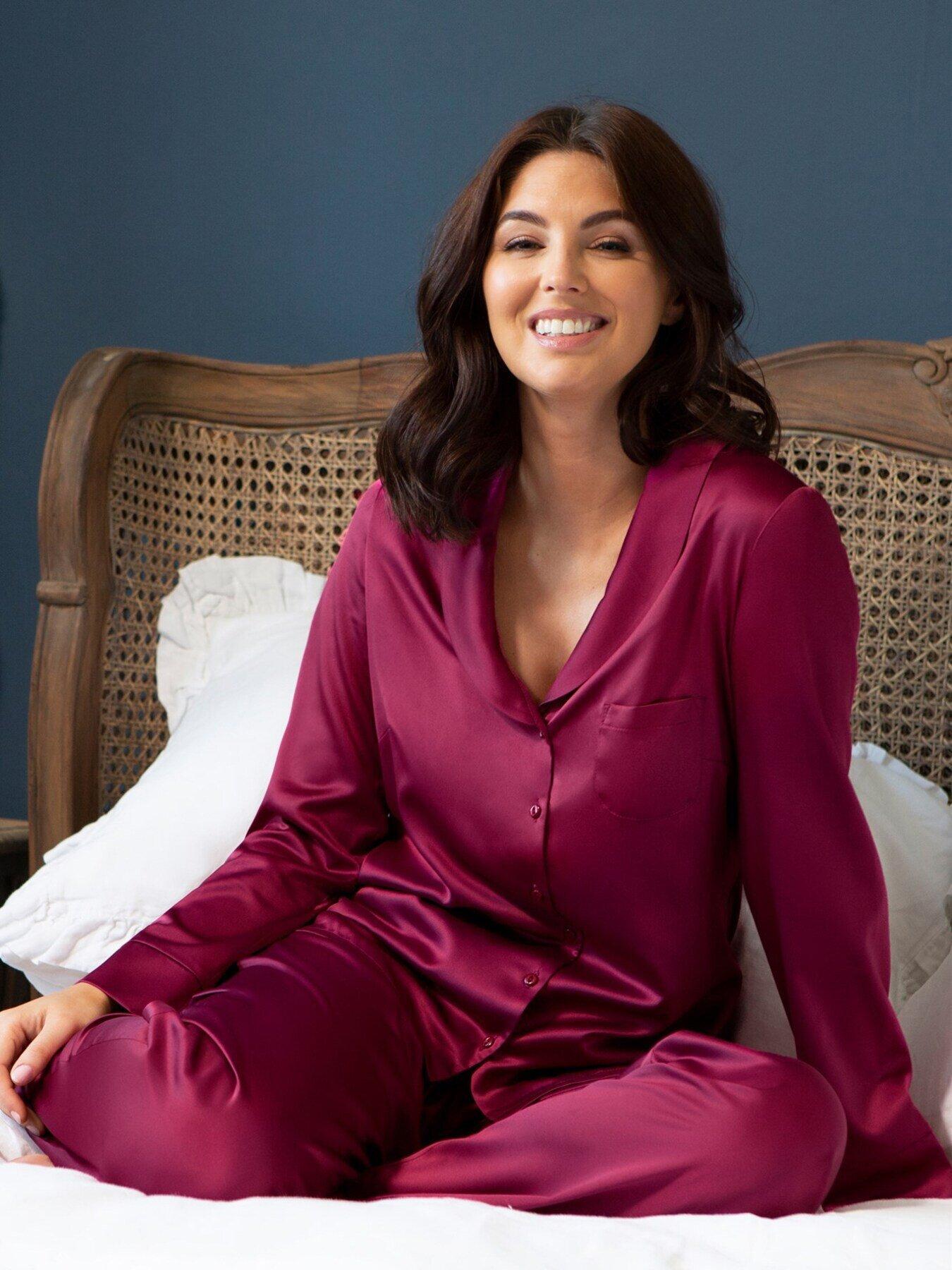 Women's Brushed-Back-Satin Orchid Pajamas  Women, Satin sleepwear, Satin  pyjama set