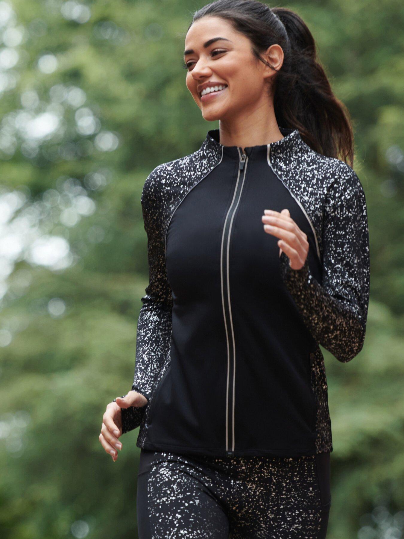 Pour Moi Energy Reflective Long Sleeved Zip Through Running Top - Multi