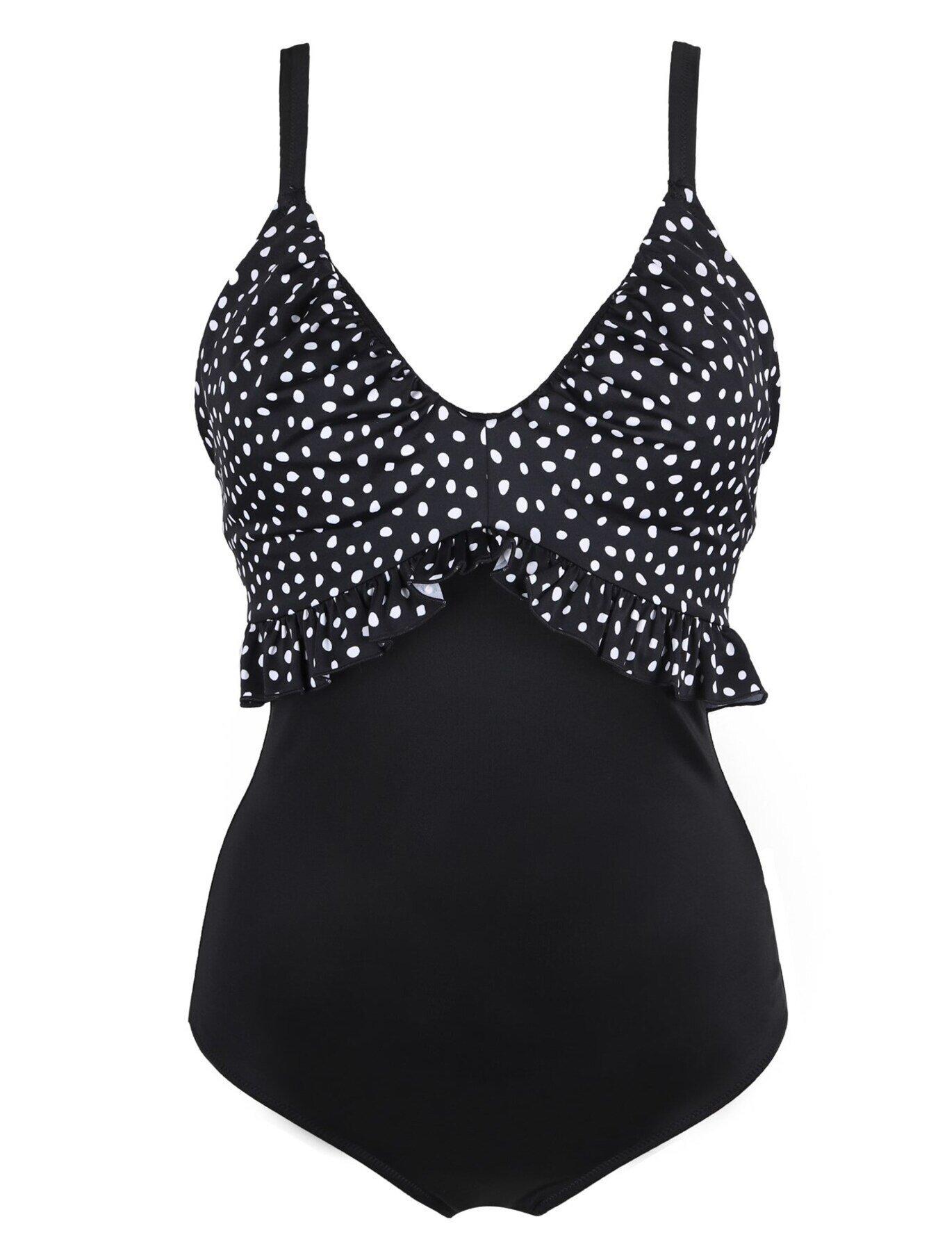 pour moi hot spots frill control swimsuit