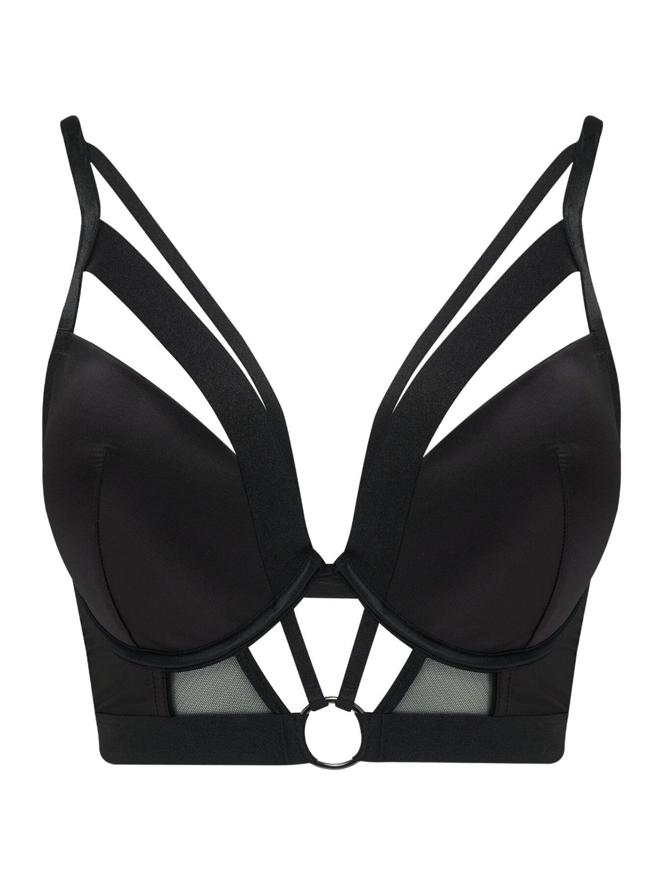 Pour Moi Obsessed Push Up Padded Longline - Black