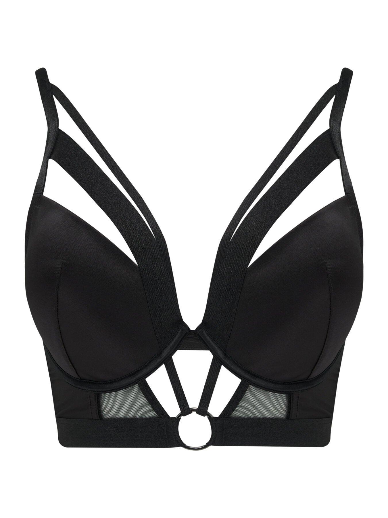 Image 3 of 4 of Pour Moi Obsessed Push Up Padded Longline - Black