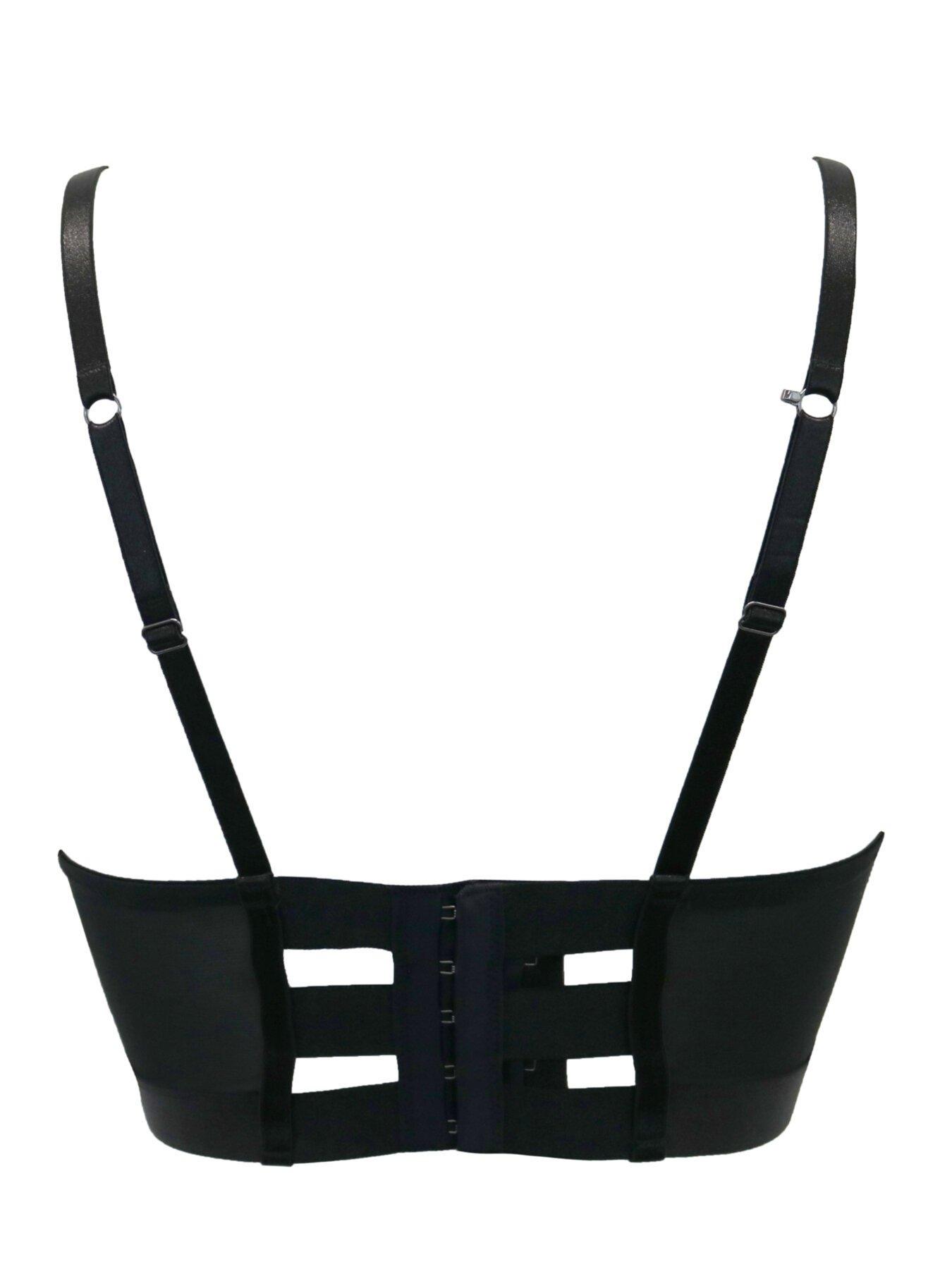 Image 4 of 4 of Pour Moi Obsessed Push Up Padded Longline - Black