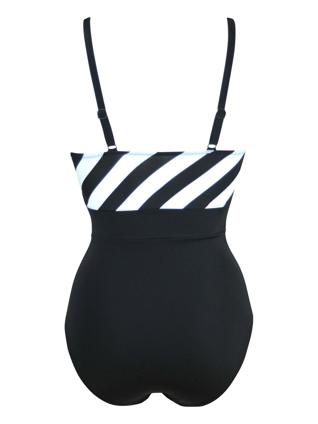 Pour Moi Colour Block Tummy Control Swimsuit - Black/White