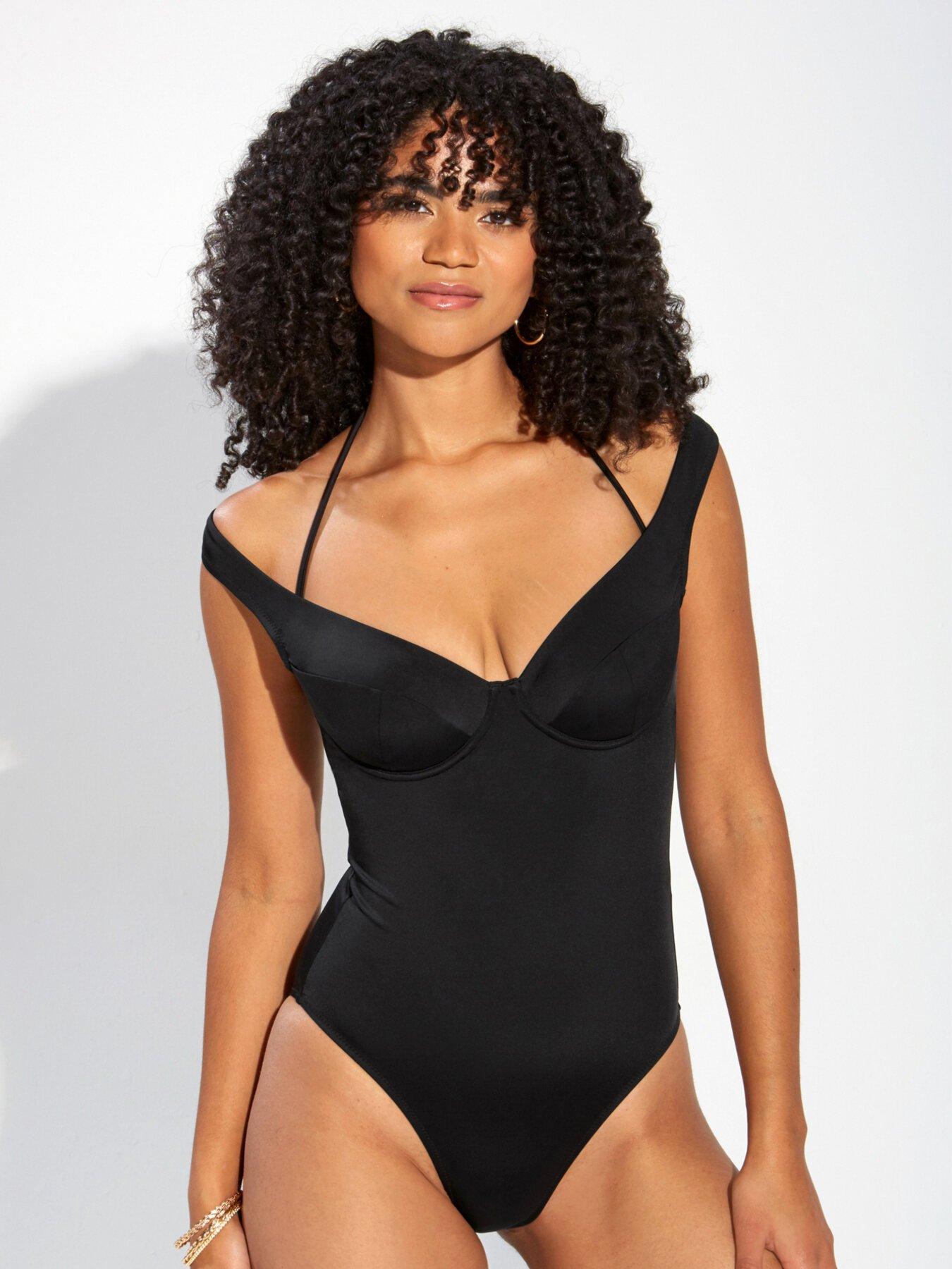 Black control swimsuit clearance