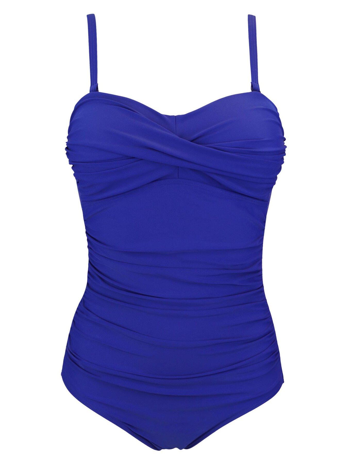 Pour Moi Santa Monica Strapless Control Swimsuit - Blue | very.co.uk