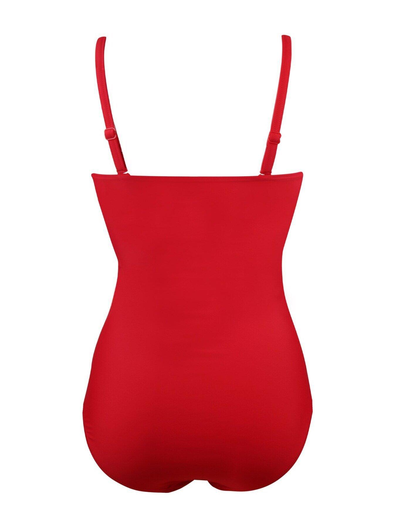 Image 4 of 4 of Pour Moi Santa Monica Strapless Control Swimsuit - Red