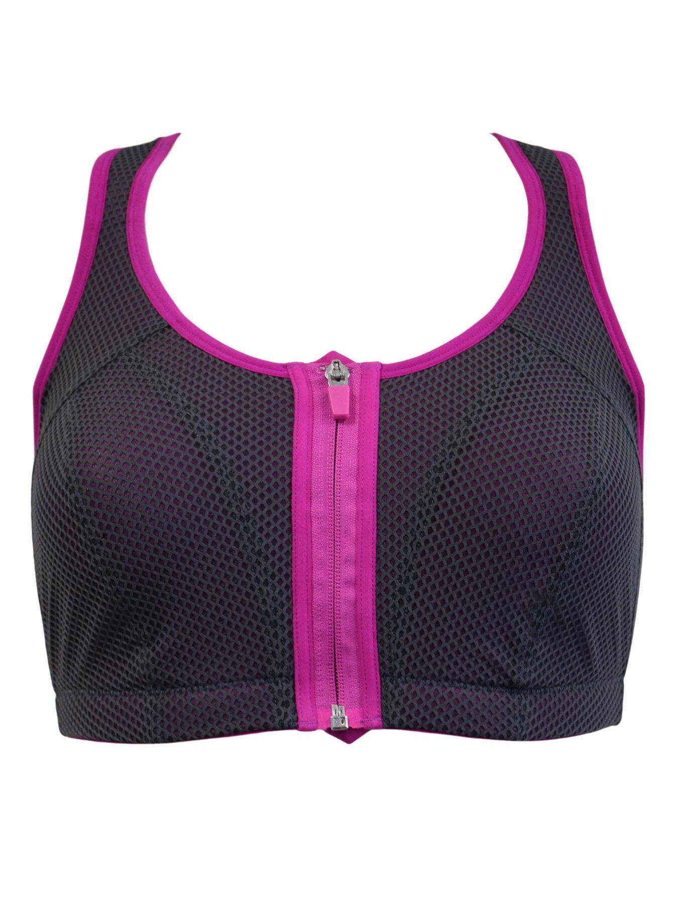 Shock absorber zip front sports bra sales