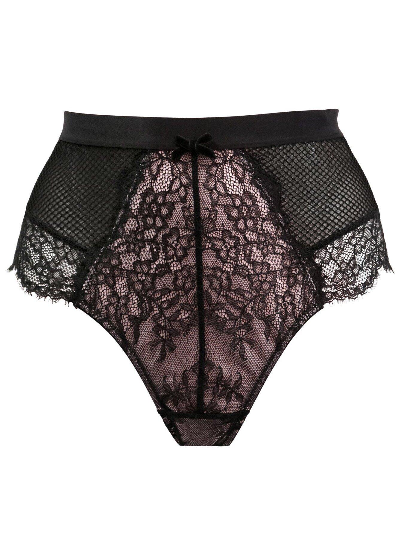 Pour Moi Dark Romance Deep Lace Up Brief | Very.co.uk