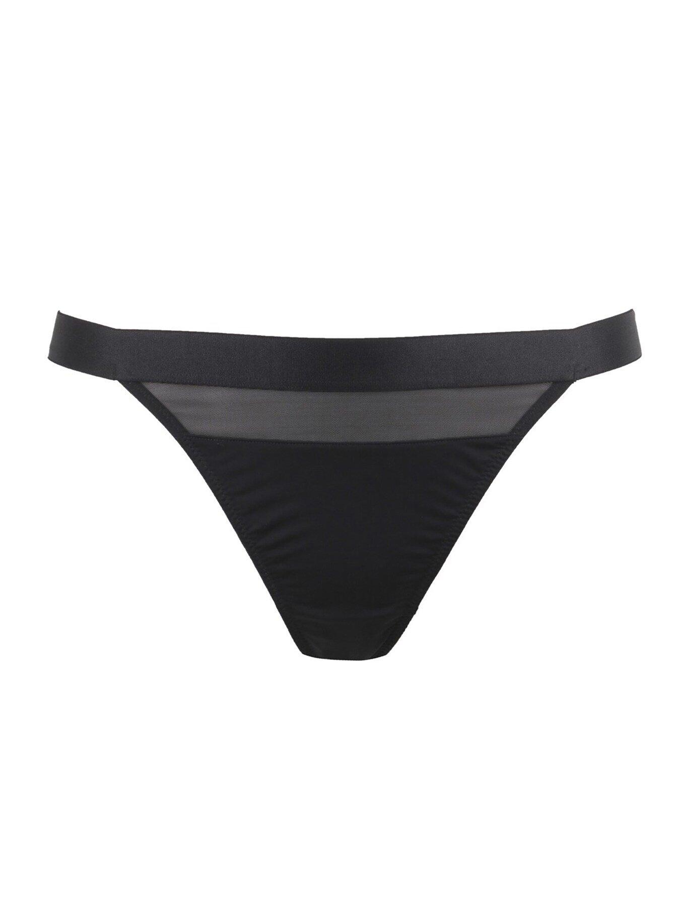 India High Leg Tanga Thong - Black