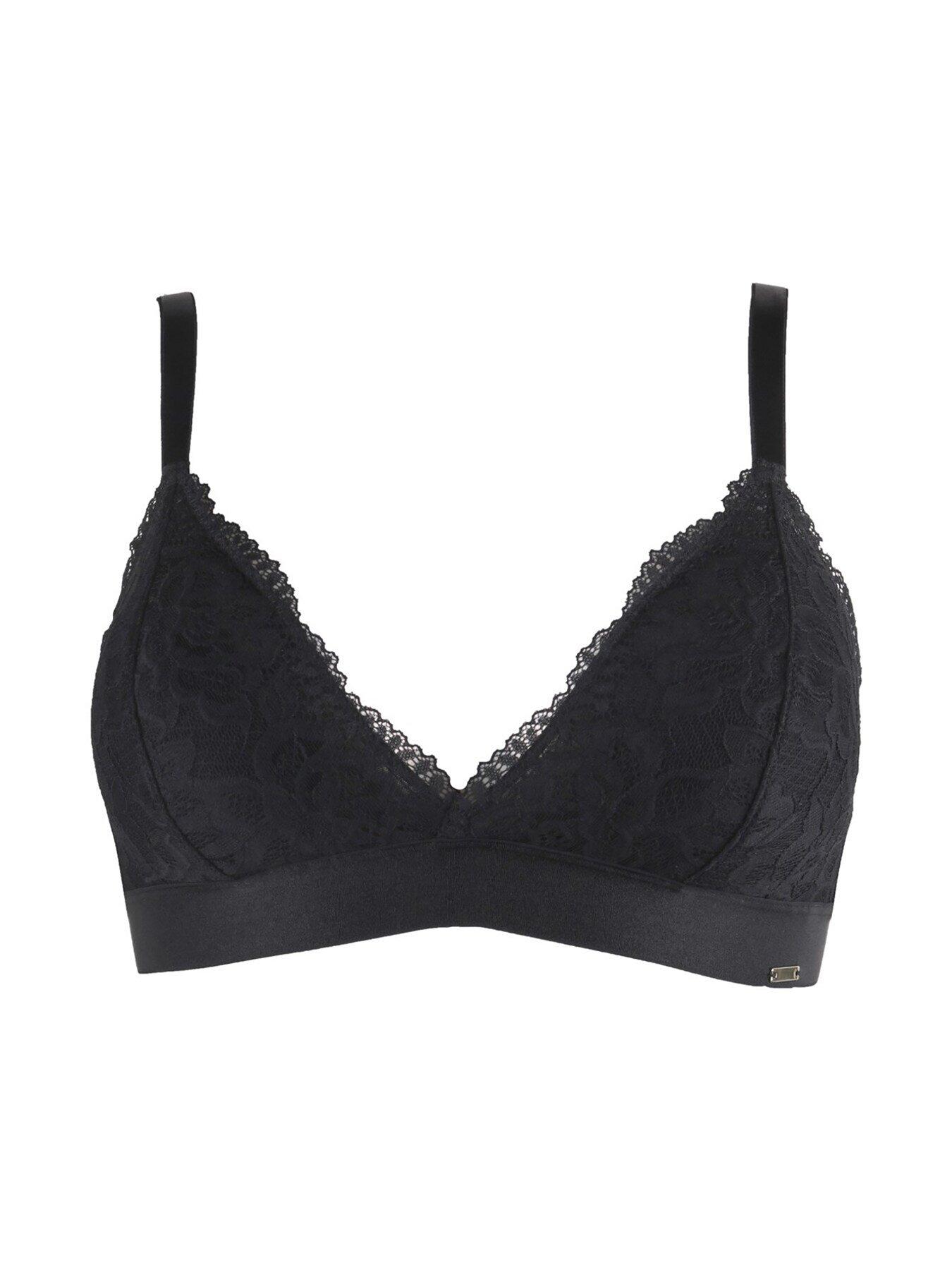 India Removable Padded Soft Triangle Bra - Black