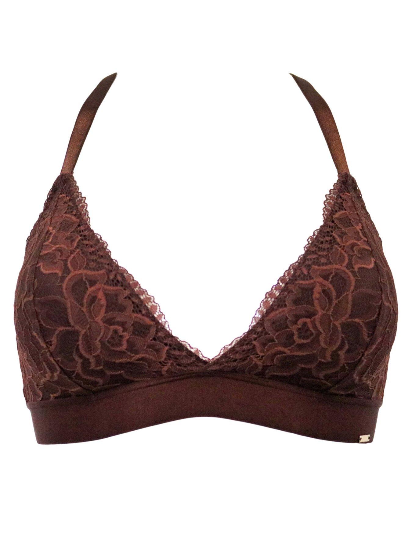 India Removable Padded Soft Triangle Bra - Brown